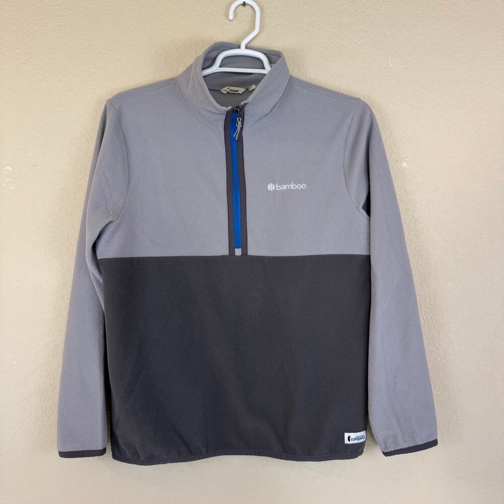 Cotopaxi Teca Fleece Pullover Mens Sz Med Gray 1/2 Zip Neck Jacket "Bamboo" Logo